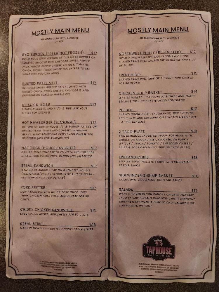 TapHouse Bar & Grill Menu image 1