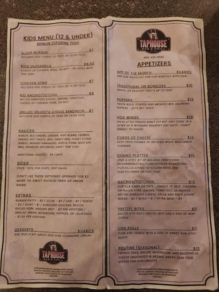 TapHouse Bar & Grill Menu image 2